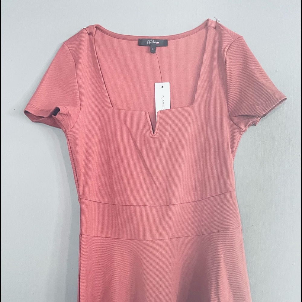 Mauve/pink fit and flare dress - Picture 3 of 4